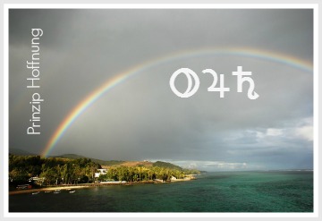 Regenbogen mit Pluto, Jupiter und Saturn